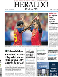 Portada Heraldo de Aragón 2026-06-22