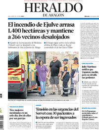 Portada periódico Heraldo de Aragón