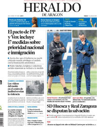 Portada Heraldo de Aragón 2026-04-25