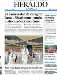 Portada Heraldo de Aragón 2026-08-25