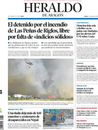 Portada Heraldo de Aragón 2026-08-27