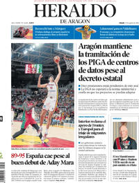 Portada Heraldo de Aragón 2026-08-29