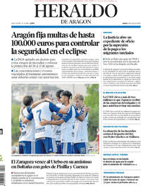 Portada Heraldo de Aragón 2026-07-30