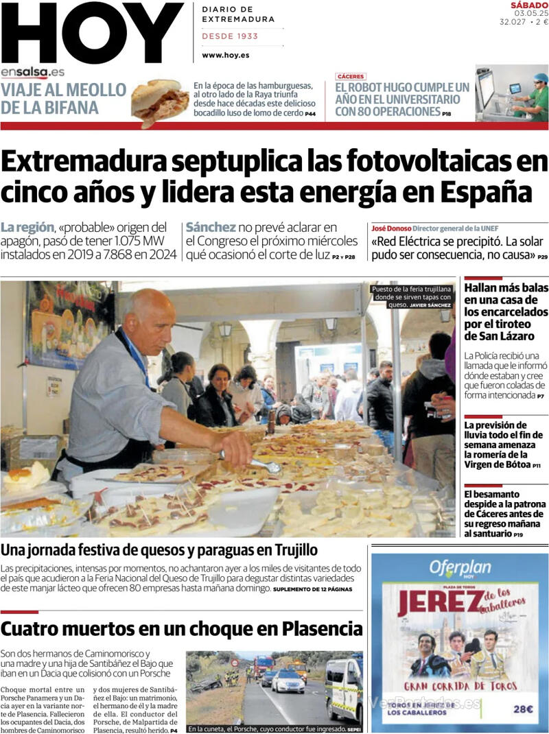 Portada El Norte de Castilla 2025-05-03