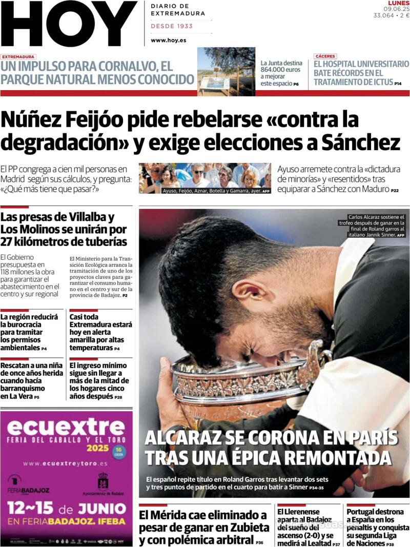 Portada El Norte de Castilla 2025-06-09
