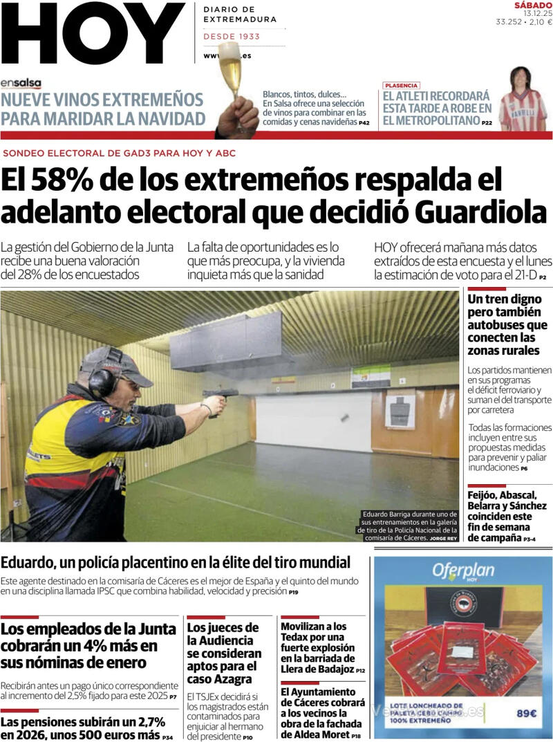 Portada El Norte de Castilla 2025-12-13