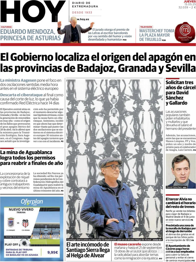 Portada El Norte de Castilla 2025-05-15