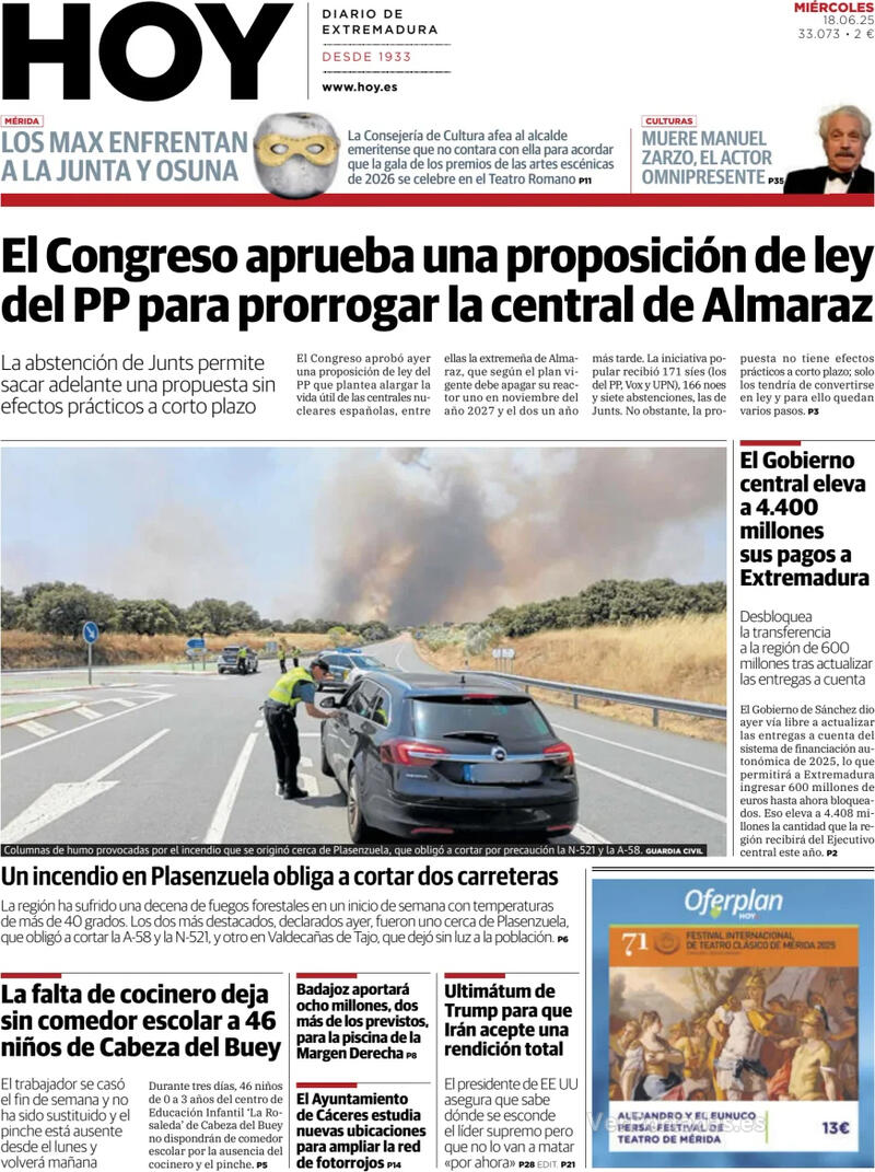 Portada El Norte de Castilla 2025-06-18