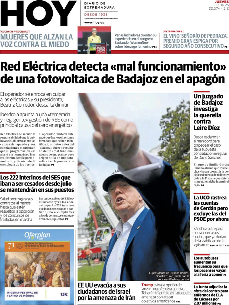 Portada El Norte de Castilla 2025-06-19