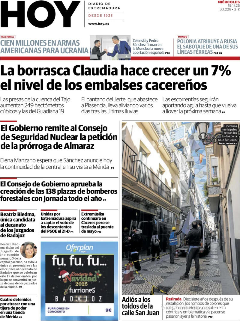 Portada El Norte de Castilla 2025-11-19