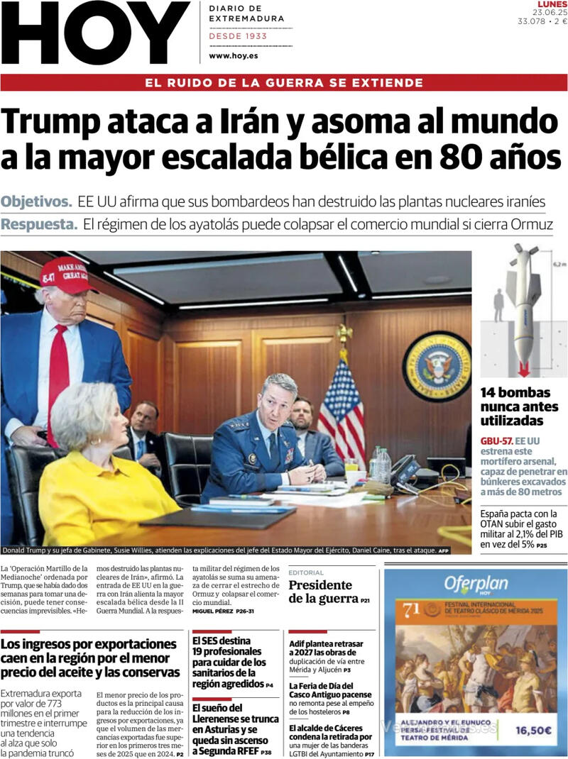 Portada El Norte de Castilla 2025-06-23