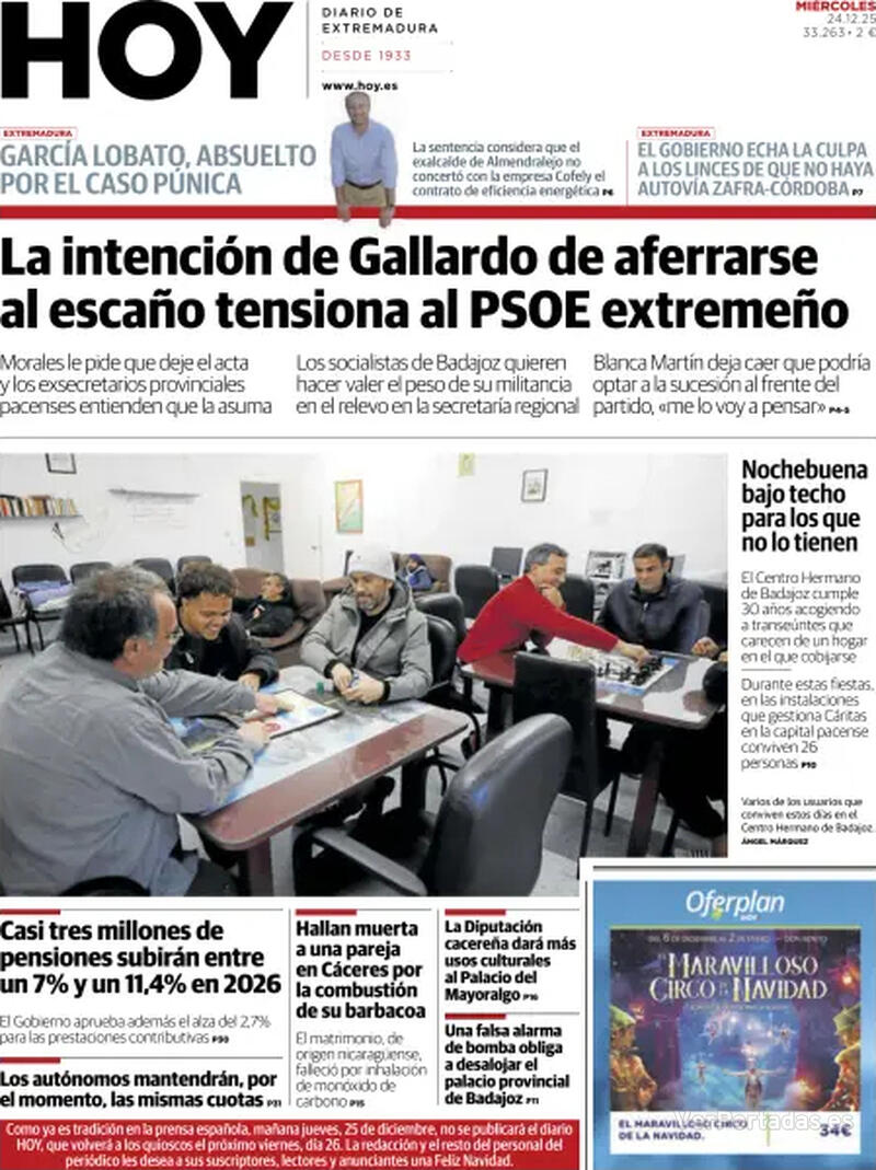 Portada El Norte de Castilla 2025-12-24