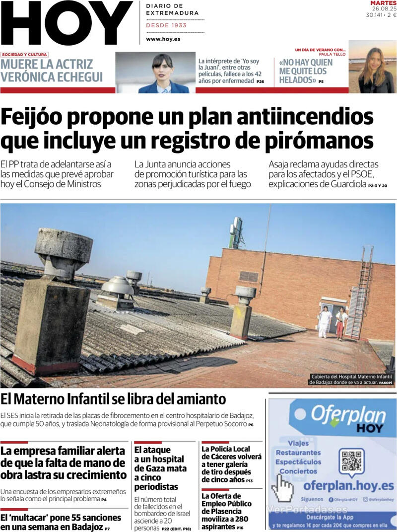 Portada El Norte de Castilla 2025-08-26