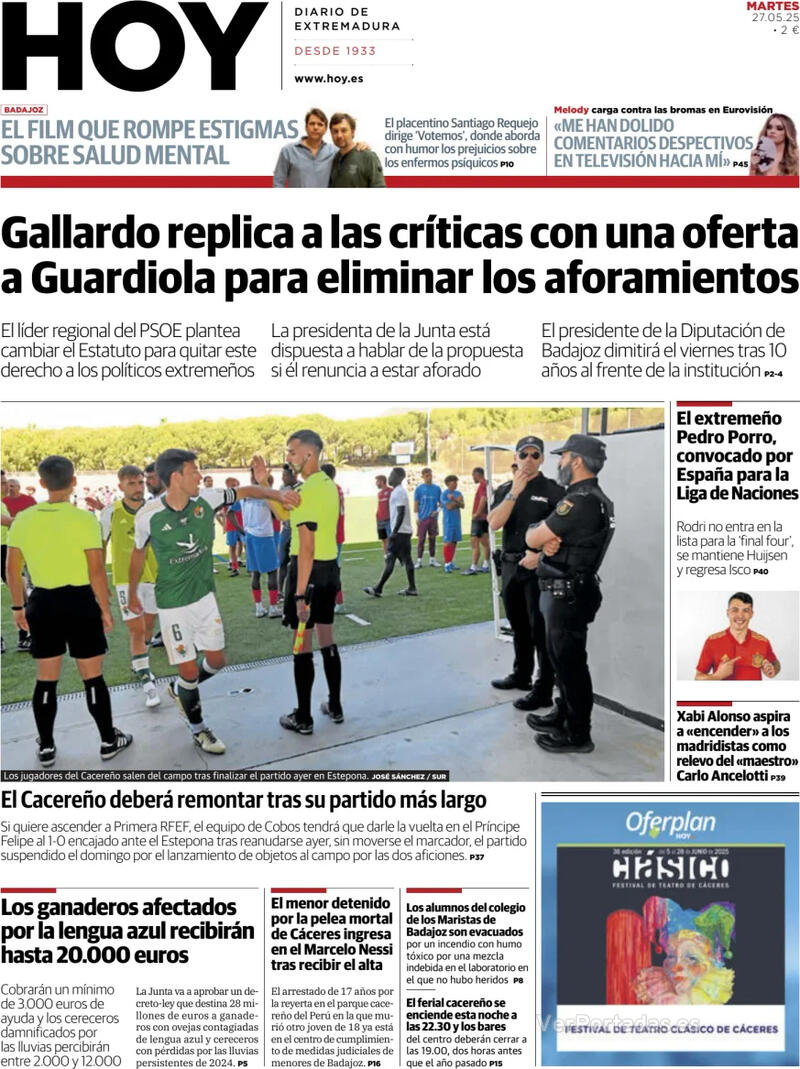Portada El Norte de Castilla 2025-05-27
