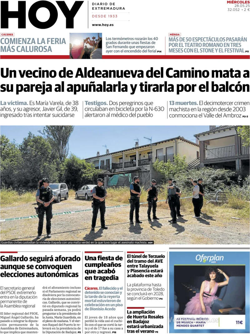 Portada El Norte de Castilla 2025-05-28