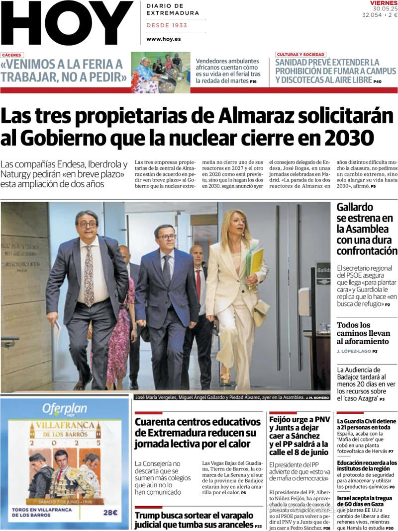 Portada El Norte de Castilla 2025-05-30