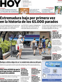 Portada periódico Hoy