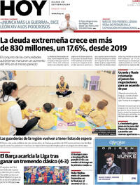 Portada periódico Hoy