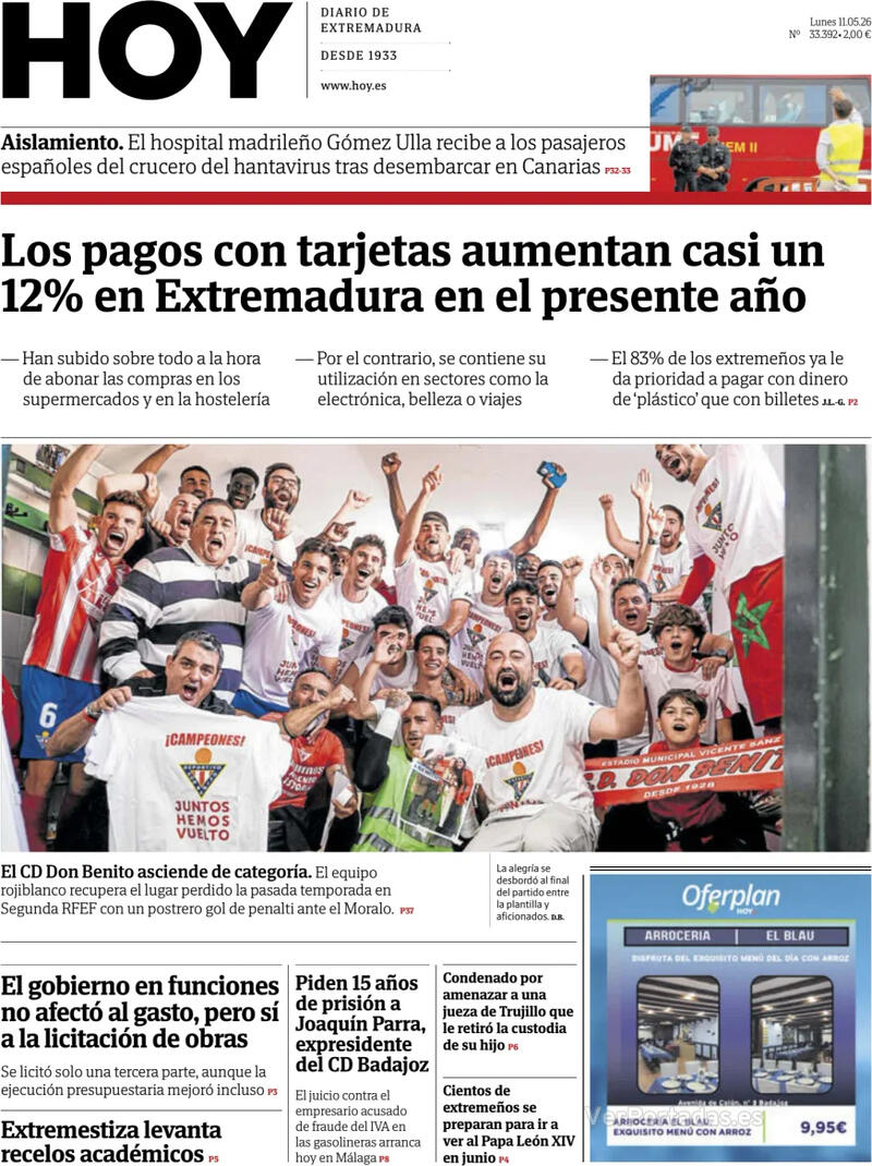 Portada El Norte de Castilla 2026-05-11