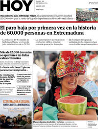 Portada periódico Hoy