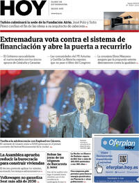 Portada periódico Hoy