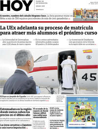 Portada periódico Hoy
