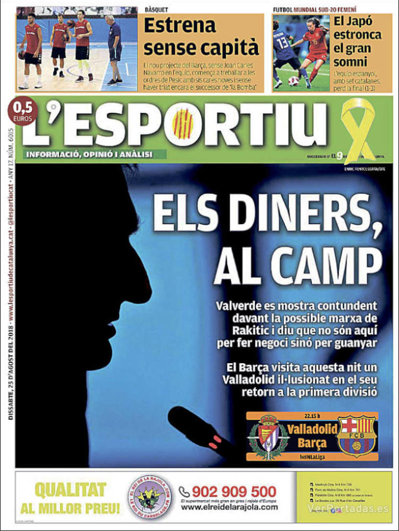 Portada L'Esportiu 2018-08-26