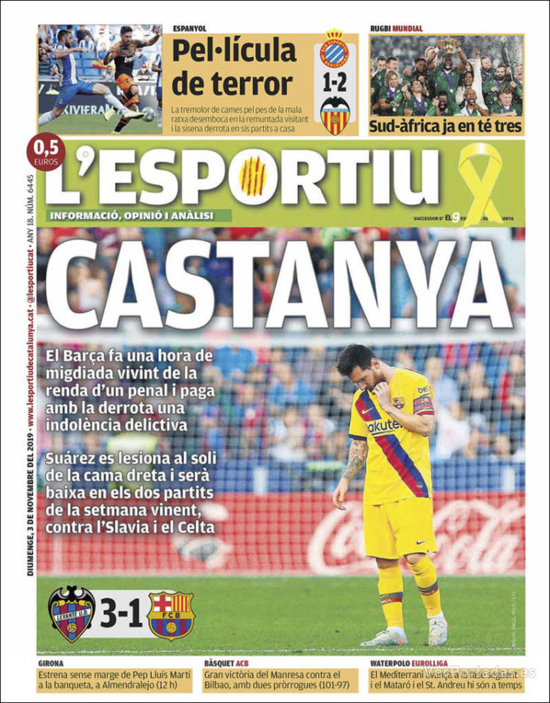 Portada L'Esportiu 2019-11-04