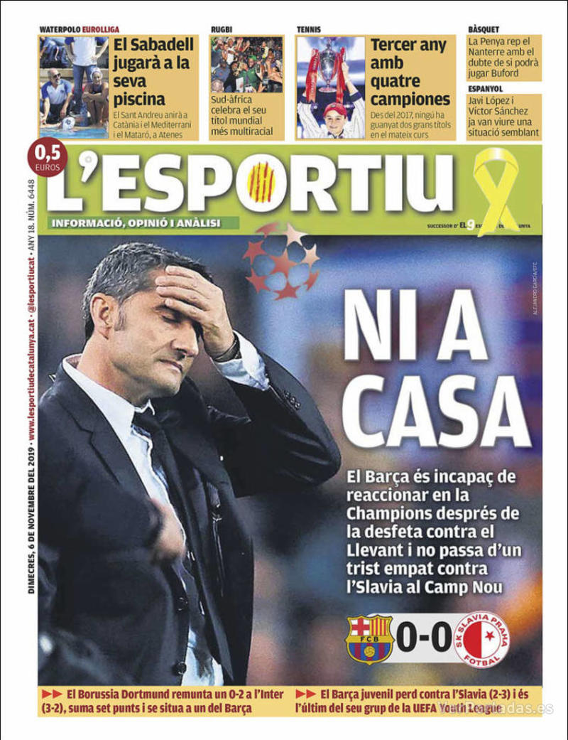 Portada L'Esportiu 2019-11-07