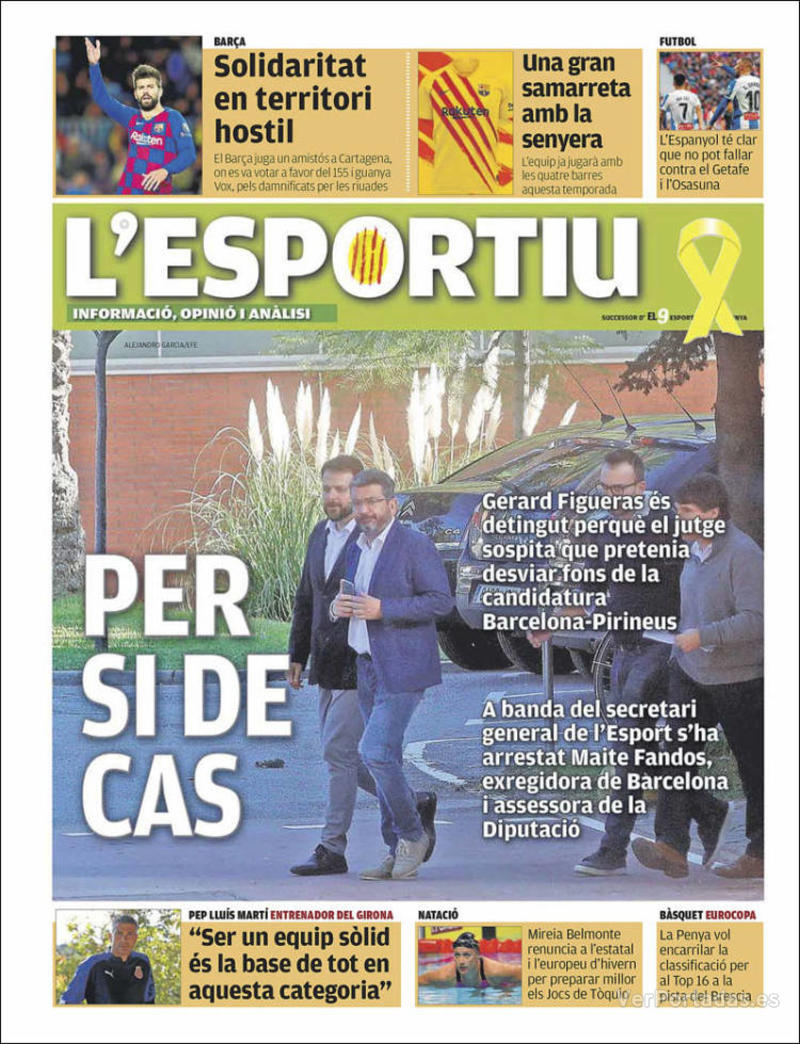 Portada L'Esportiu 2019-11-14