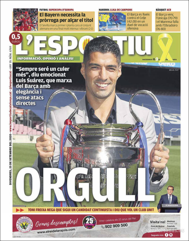 Portada L'Esportiu 2020-09-26