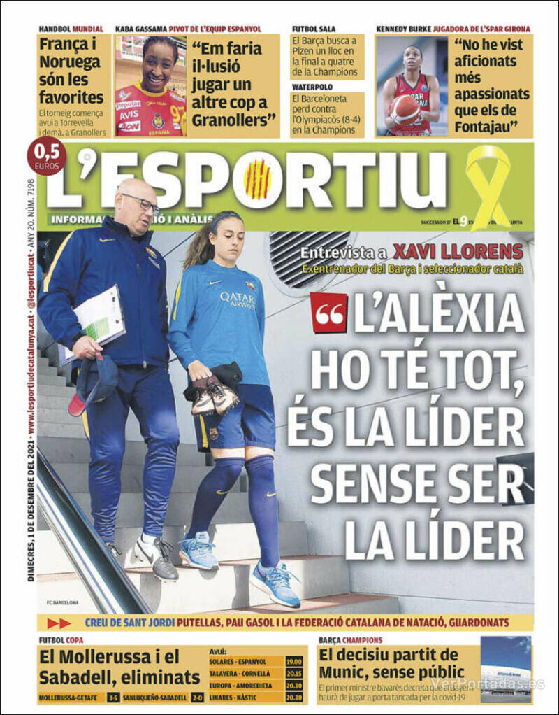 Portada L'Esportiu 2021-12-02