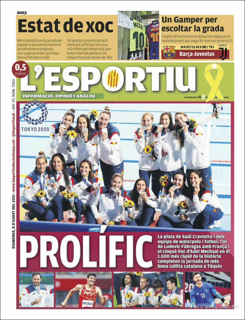 Portada L'Esportiu 2021-08-09