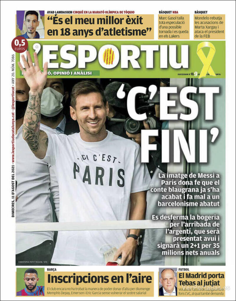 Portada L'Esportiu 2021-08-12