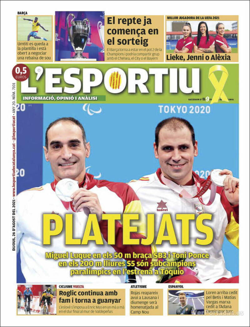 Portada L'Esportiu 2021-08-27