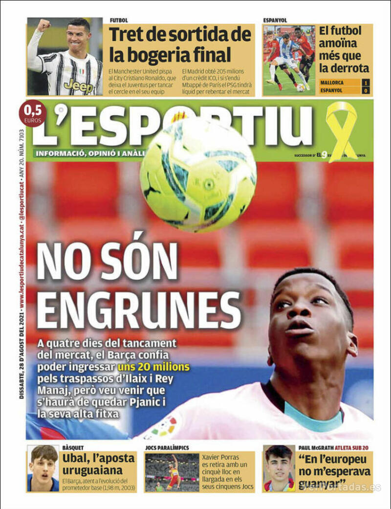 Portada L'Esportiu 2021-08-29