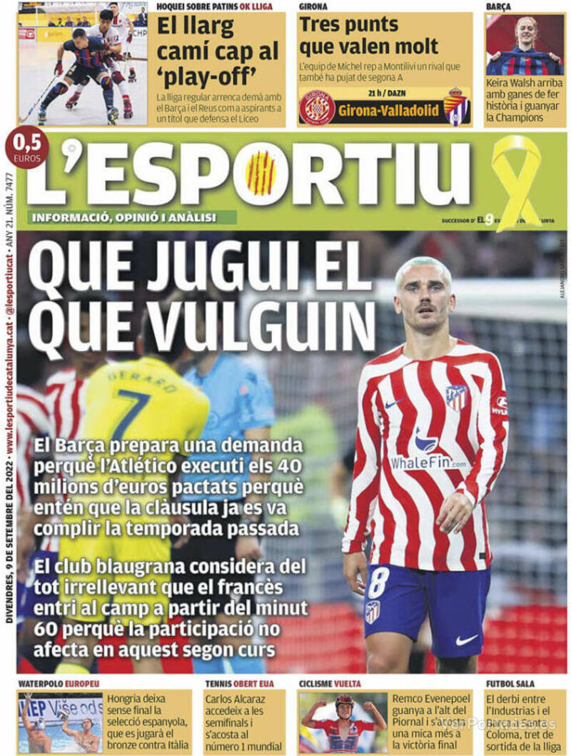 Portada L'Esportiu 2022-09-10