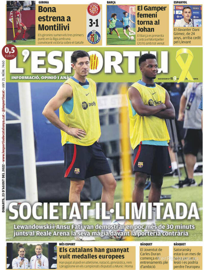 Portada L'Esportiu 2022-08-24