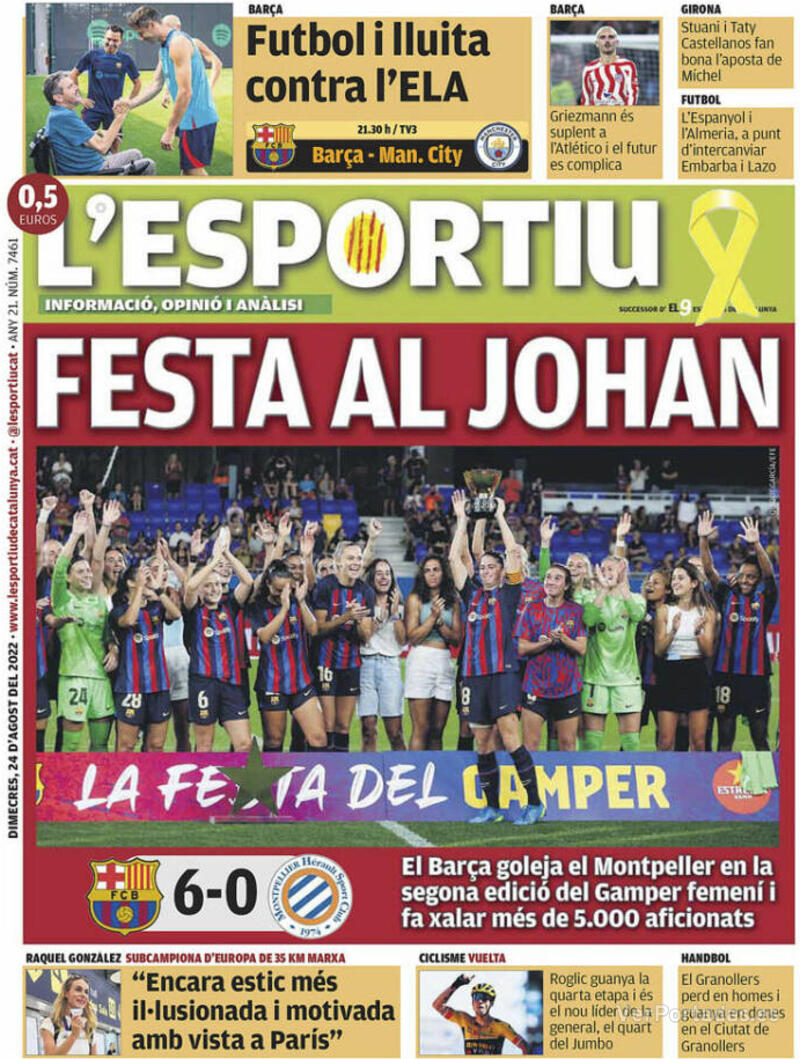 Portada L'Esportiu 2022-08-25