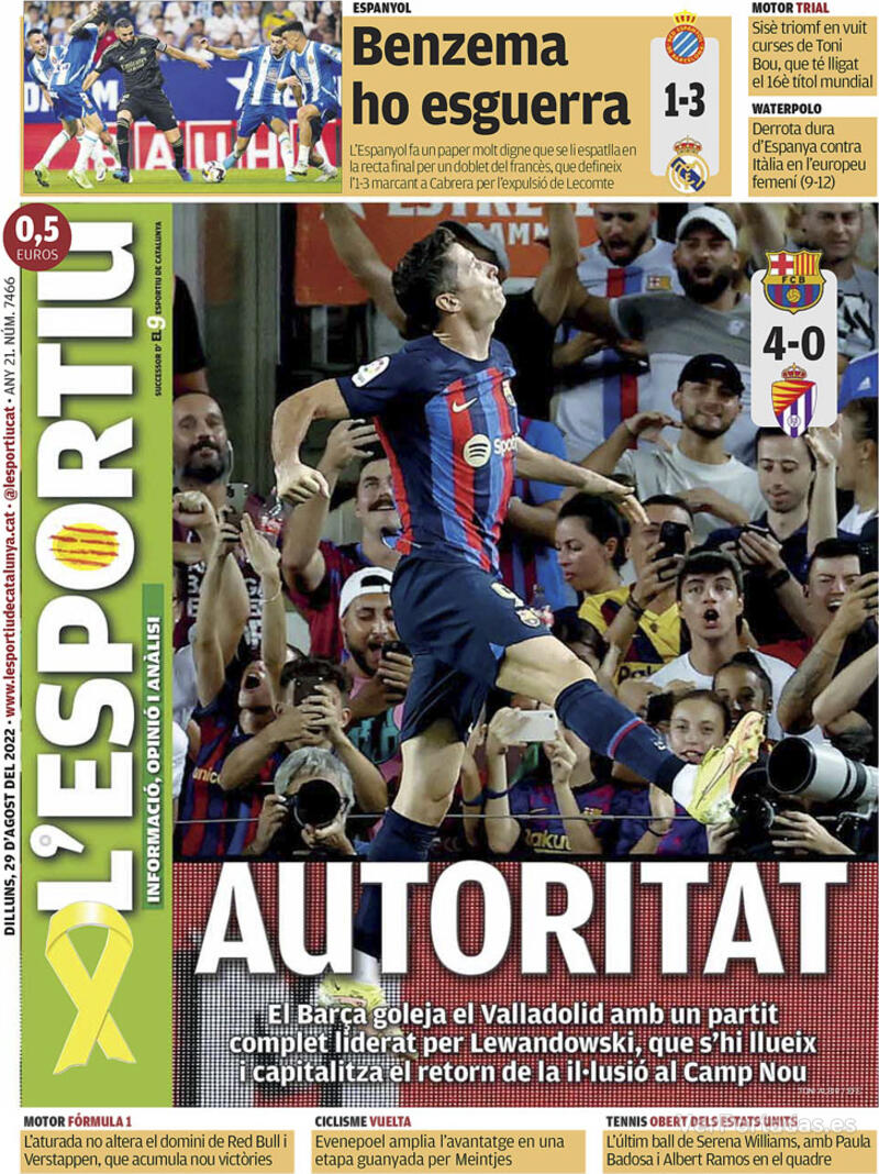 Portada L'Esportiu 2022-08-30