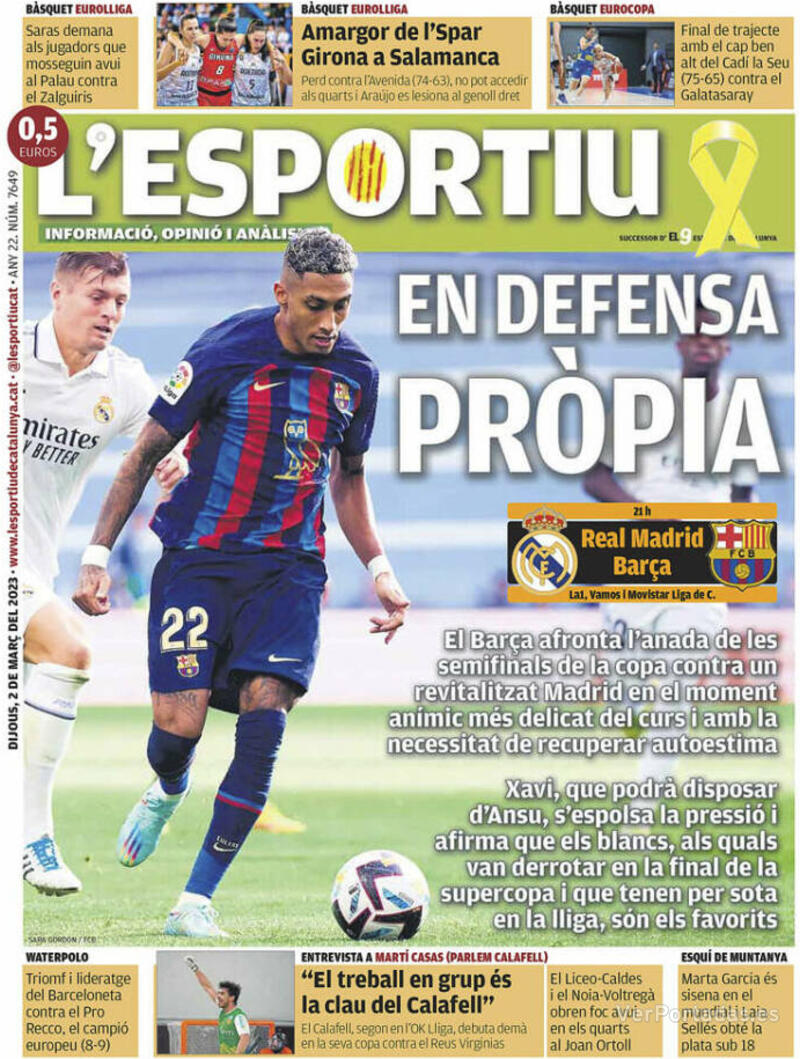 Portada L'Esportiu 2023-03-03