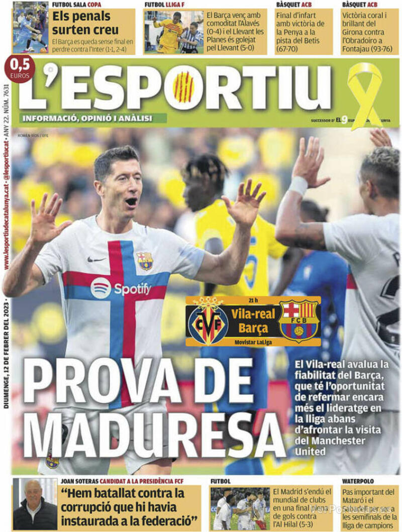 Portada L'Esportiu 2023-02-13