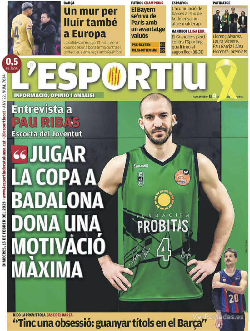 Portada L'Esportiu 2023-02-16