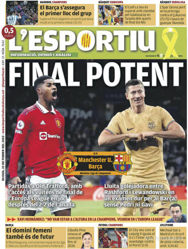 Portada L'Esportiu 2023-02-24