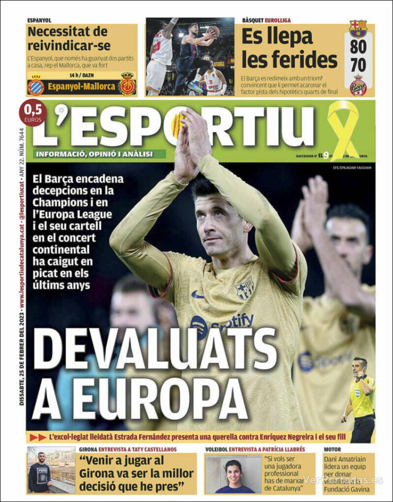 Portada L'Esportiu 2023-02-26