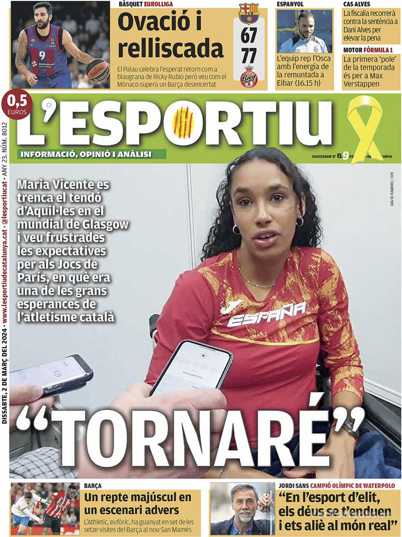 Portada L'Esportiu 2024-03-03