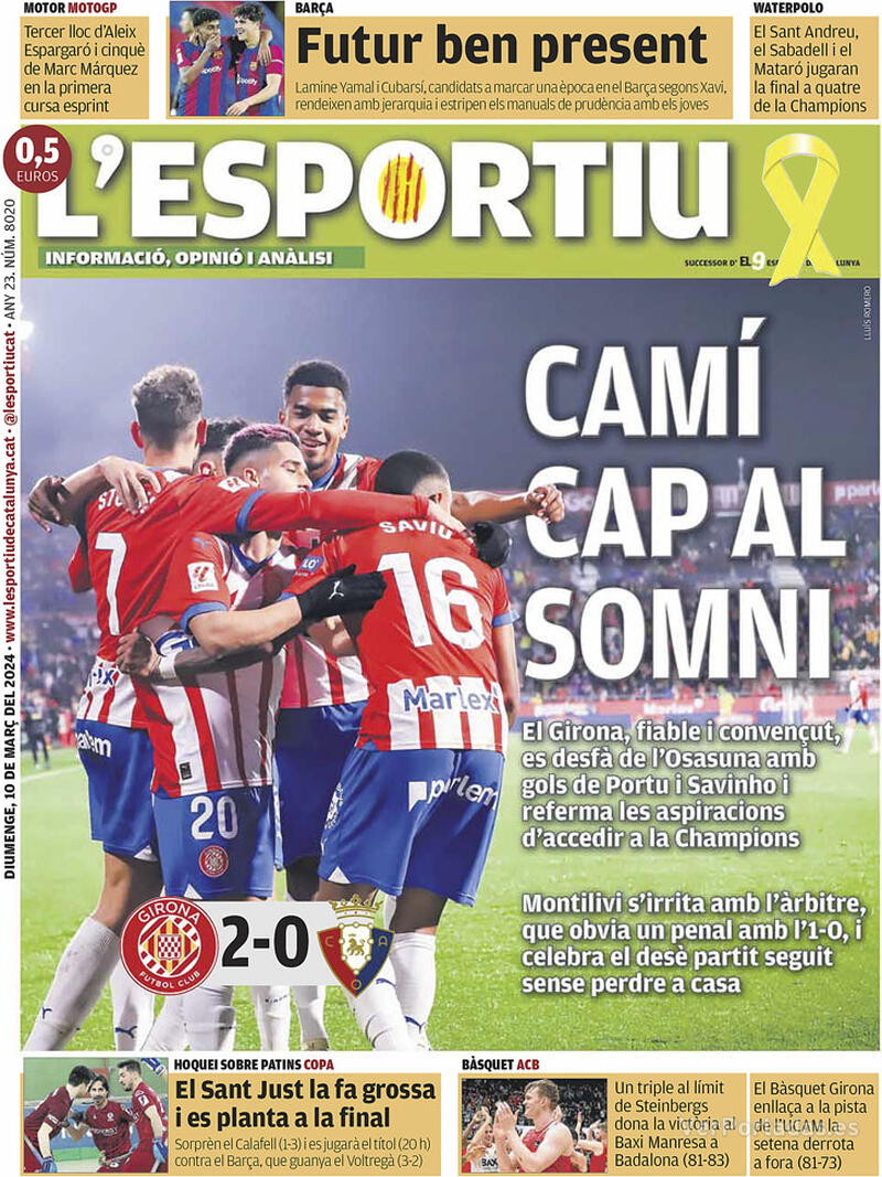 Portada L'Esportiu 2024-03-11