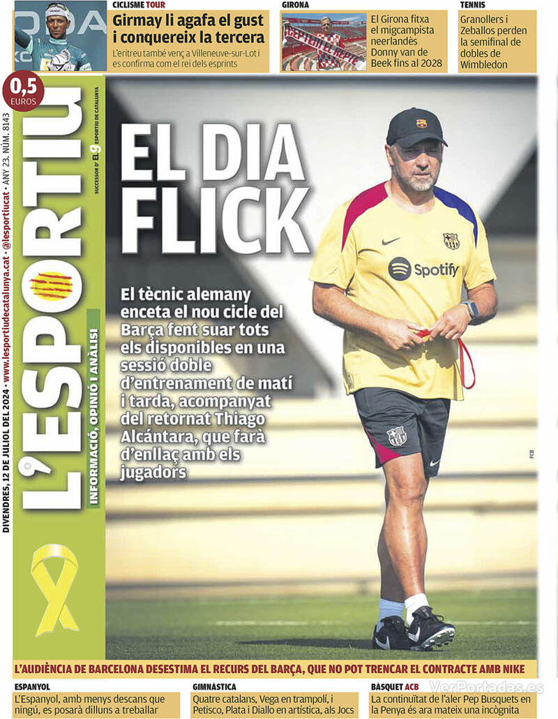 PORTADAS PRENSA DEPORTIVA VIERNES 12 DE JULIO - Portada-periodico-l-esportiu-12-07-2024-11623323