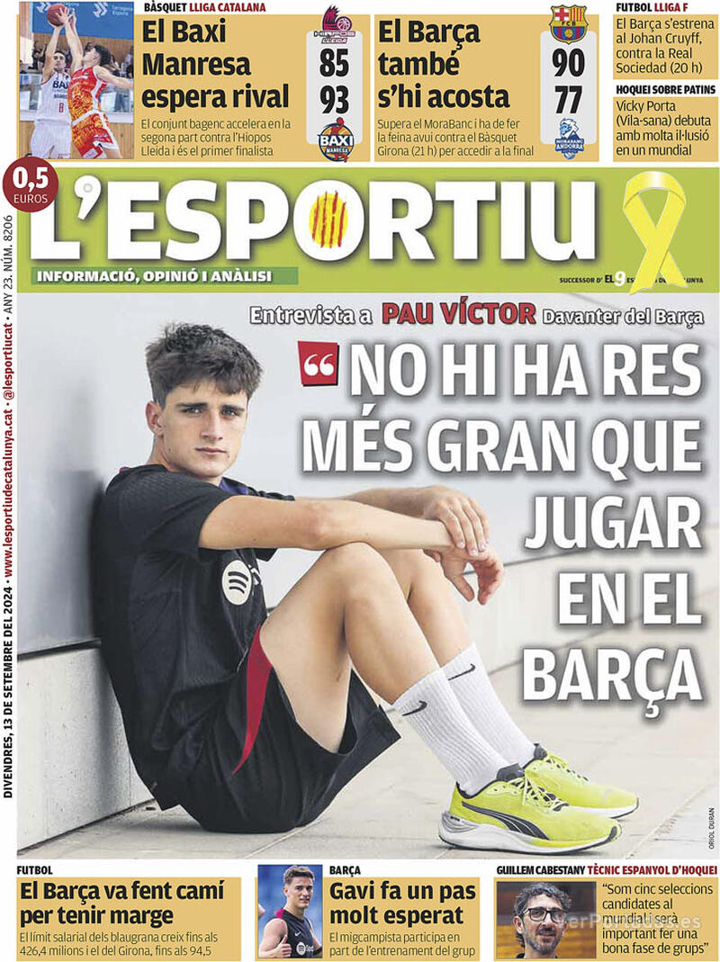 PORTADAS PRENSA DEPORTIVA VIERNES 13 DE SEPTIEMBRE Portada-periodico-l-esportiu-13-09-2024-2c0b325d