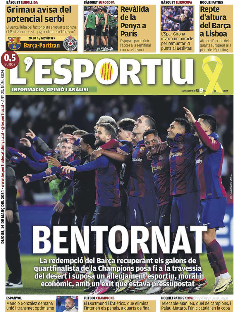 Portada L'Esportiu 2024-03-15